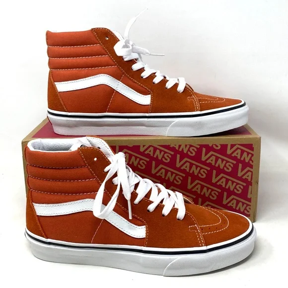 VANS Sk8-Hi Color Theory Shoes SB For Women Canvas Suede Burnt Ochre VN0005U9GWP - Picture 8 of 9